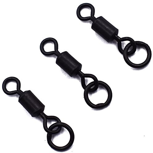 PHECDA PROFLY 100pcs Karpfen Angeln Rollen Wirbel mit Ring Rolling Swivel with Welded Ring (Small(6#)-100pcs)