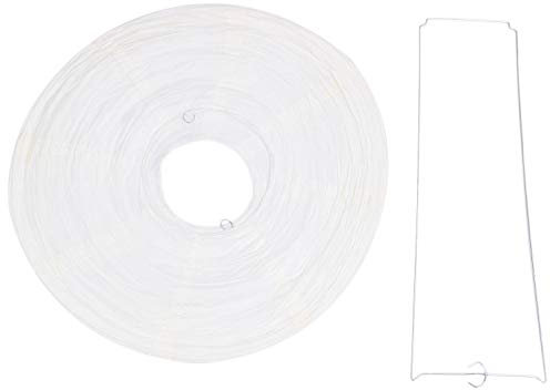 sunwes 1 x japanischer Rund Lampenschirm für Hochzeit, 40 cm, Cremeweiß, aus Papier und Metall, Deckenmontage