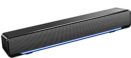 Zunate 3D Stereo Soundbar - Portable USB Wired 3.5mm Soundbar for Desktop, Laptop, TV, Smartphone, Tablet PC (Black)