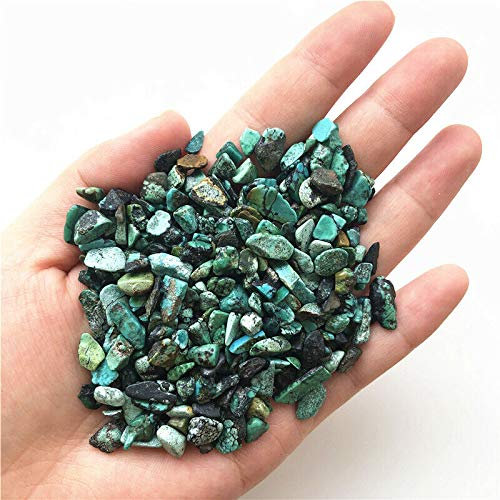 HZLXF1 50 g, 5–7 mm, natürliches grünes Türkis, kleine Kies-Trommelsteine, geeignet for Vasen, Aquariengärten und Brunnen