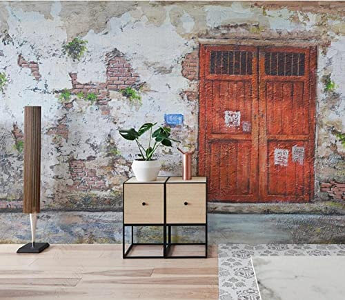 Papier Peint Mural 3D, Peinture À L'Huile Nostalgique Vieux Art Mural Décollez Et Collez Les Peintures Murales De Décor De Papier Peint, Appropriées Aux Affiches De Mur D'Art De Mur 200(L) x150(H) cm