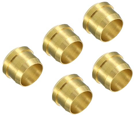 PATIKIL 8mm Tubo OD Latón Compresión Manguitos Férulas 5 Paquete Latón Compresión Accesorios Surtido Kit
