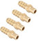 QUARKZMAN Raccordi in Ottone Metrico M8-1,25 Maschio Filettatura a 8mm Spinato Raccordo Barba Tubo Flessibile Connettore Adattatori per Tubo Flessibile Collegamento Giardino [4pz, Tono Oro]