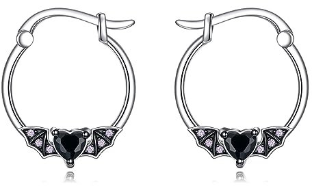 Fledermaus Ohrringe Creolen für Damen 925 Sterling Silber Tier Fledermaus Ohrringe Schmuck Geschenke für Mädchen Kinder (Fledermaus)