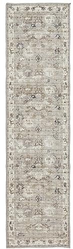 RugVista, Olina Oriental, Teppich, 80 x 300 cm, Runner, Kurzflor, Modern, Oeko-TEX Standard 100, Wohnzimmer, Schlafzimmer, Esszimmer/Küche, Flur, Büro, Waschbar bis zu 30°C, Beige