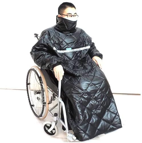 Fotrsta Wearable Wheelchair Blanket, Winter Warmth Full Body Warm Blanket Waterproof Windproof Wheelchair Outerwear Wheelchair Cosy Cover With Sleeves Rain Cover For Elderly Patients