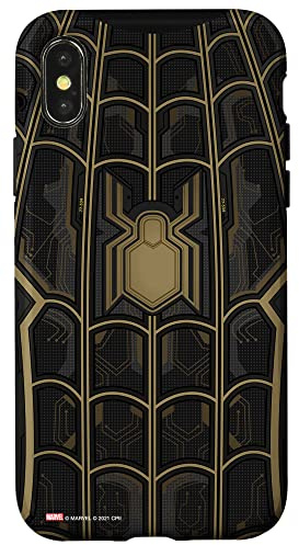 Marvel Spider-Man No Way Home Black and Gold Suit Case for iPhone X/XS