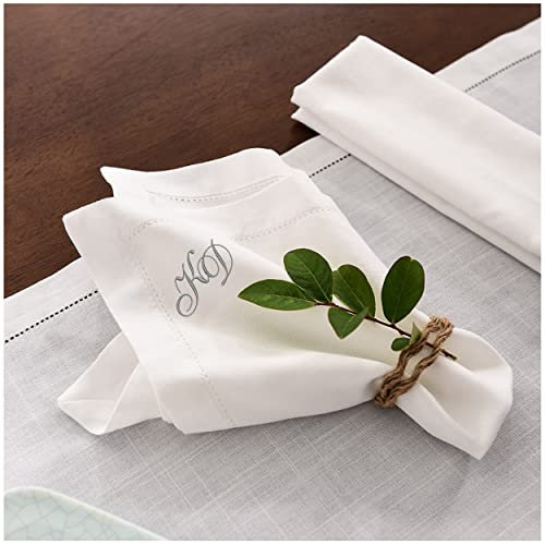 Stoffservietten Bestickt mit Monogramm, Servietten, 44x44cm, 100% Baumwolle, Serviette Bestickt, Serviette mit Monogramm