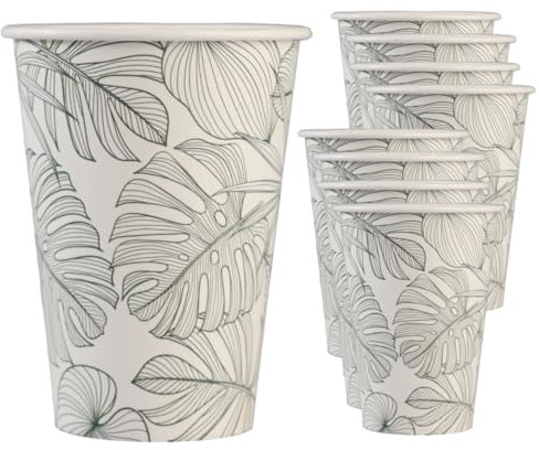 Bicchieri di Carta 200ml Monouso per Bevande Calde e Fredde, Design Floreale Colorato, Ideali per Caffè, The, Feste, Eventi e Uso Quotidiano