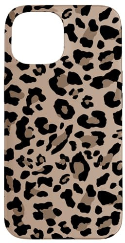 Hülle für iPhone 15 Leopardenmuster stilvolles Gepardenmuster braun neutral beige