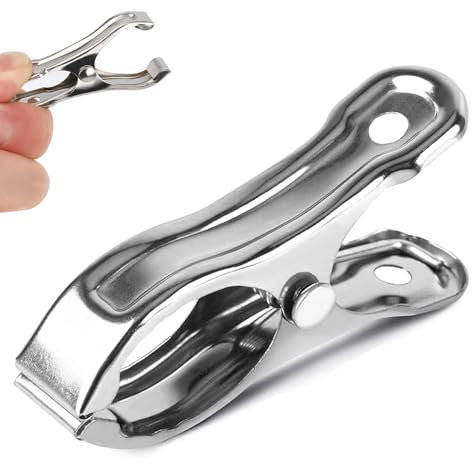 Paquete de 40 clips de metal para red de jardín, abrazaderas de invernadero, clip de malla de sombreado, clips de fijación para cubiertas de plantas, clips versátiles de acero inoxidable, pinzas de