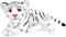 BRUBAKER Tiger Kuscheltier - 30 cm Stofftier - Baby Plüschtier Raubkatze Liegend - Kinder Plüsch Spielzeug - Weiß