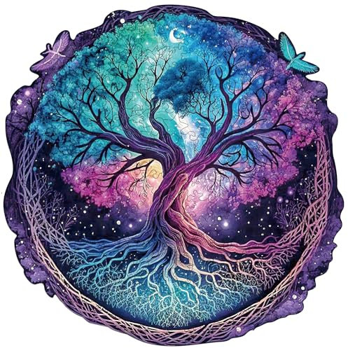 Wooden Puzzles for Adults, Tree of Life Wooden Jigsaw Puzzles 200 Pieces, Irregular Animal Shaped Unique Wooden Puzzle, Creative Ghristmas Gift for Teenagers and Adults