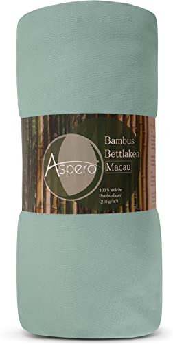 Bambus Spannbettlaken 4 Jahreszeiten| weiches Spannbetttuch 210 g/m² Oeko-Tex aus aktmungsaktivem Material Temperaturregulierend Farbe Graugrün Größe 180-200 cm x 200 cm x 30 cm