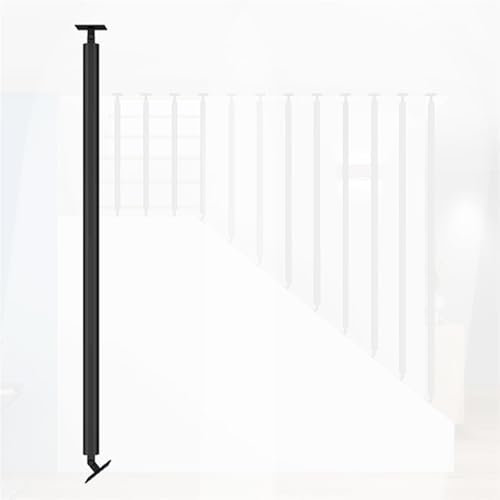 Verstellbare Winkel, runde Metall-Baluster für Innentreppen-Geländer, anpassbare Länge, Schwarz 70 cm