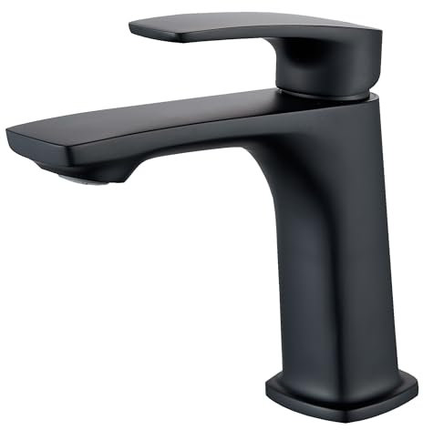 BELZ Wasserhahn Bad, Einhandmischer Waschtischarmatur, Mischbatterie Waschbecken Armaturen, Armatur Badezimmer mit Auslauf Höhe 108 MM, Wassersparend, Messing Chrom