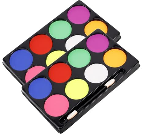 FRCOLOR Maquillaje Escénico Infantil Colores Pintura Corporal Oil Paleta Pintura Facial Para Disfraces Halloween Kit De Maquillaje Para Fiestas Pincel De Doble Punta Incluido