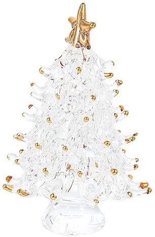 SEWOART Mini Alberi di Natale in Cristallo Decorazione da Tavolo Piccolo Albero di Natale Finto Ornamento per Casa