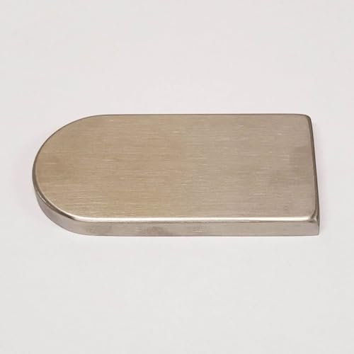 Abdeckkappen für Glastürbänder edelstahlfarben/silberfarben (Edelstahlfarben, Studio (waagerecht) abgerundet)