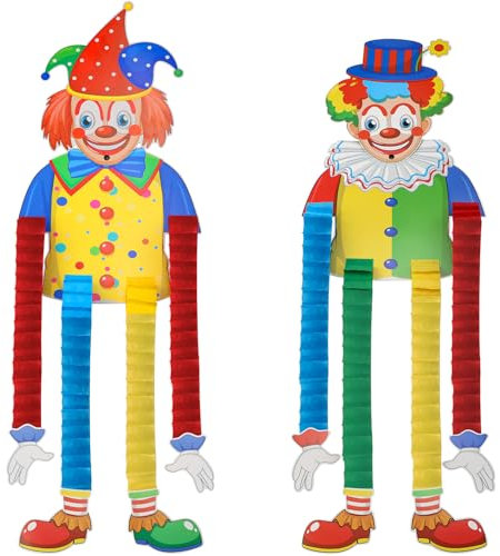 Mumjooyi Clown Deko Karneval Clown Banner Karneval Deko Clown Deko Hängend Tür Wand 2 Stück Zirkus Clown Dekoration Carnaval Deko für Karneval Fasching Fasnacht Zirkus Deko und Geburststagsparty