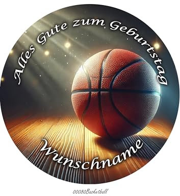 Tortenaufleger Wunschname, Basketball, NBA, Sport, Tortendeko, Cake Decoration Fondant, Ø 20cm, 00081 Top Qualität
