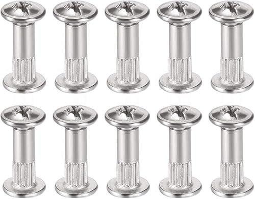 TA-VIGOR 10 Sets M4 Furniture Connecting Screws, 5 x 16mm Furniture Fastener Binding Bolts, Cupboard Joining Screws Bolts for Cabinet Furniture Connector