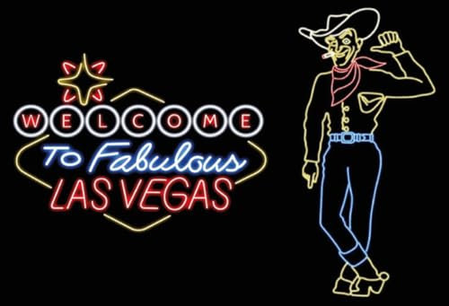mrdeco Plaque en bois 12 x 18 cm Welcome to Fabulous Las Vegas Neon Style USA