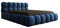 Luxusbetten24 Designer Polsterbett Boston Samt 140x200 mit Stauraum, inklusive Aufbau | Bezug: Samt | Farbe: Blau