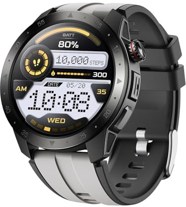 rorios Outdoor-Abenteuer-Smartwatch mit Höhenmesser & Kompass GPS-Uhr mit Echtzeit-Höhenmessung Barometer SOS-Alarm, Richtungsfinder und wasserdichter Sport-Armbanduhr Grau B
