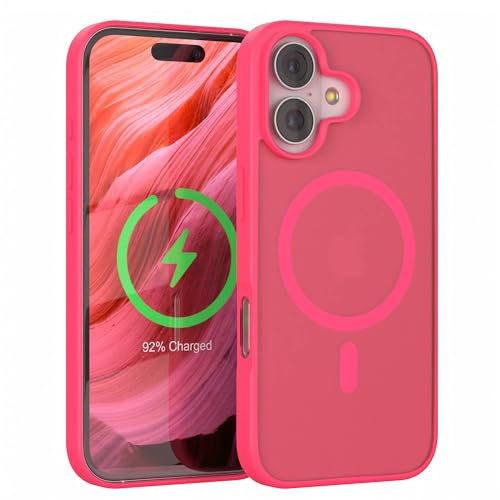 EAZY CASE Ultra Schutz Outdoor Hülle kompatibel mit iPhone 17 kompatibel mit Qi-Charging, hochwertige Schutzhülle mit Aufprallschutz, Kratzfest, Handyhülle mit Kameraschutz, Neon Pink - Qi Charging