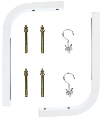 2pcs Projector Screen L Bracket Iron Wall Mount Hooks | Secure Wall Mounting, Eliminates Keystone Effect, White Finish, for Projector Screens and Manual Screens