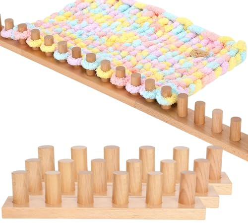Häkelrahmen,Grober Häkelrahmen Set Mit Dickem Garn|Garn Strick Set | Für Anfänger, Hobby, Basteln, Weben, Nähen, Decke, Kissen, Und Schal