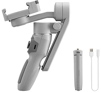 Q3 Phone Gimbal 3-Axis Smartphones Handheld Stabilizer Fill Light for Smart Diffusion en Direct(Grey Combo)