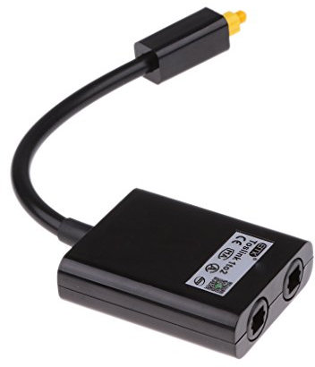 Gazechimp Square Digital Toslink Fiber Optic Audio Splitter Adapter, 2 in 1 out Converter