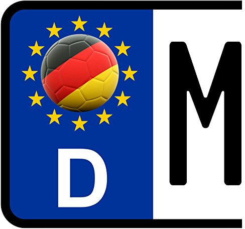 3 x Kennzeichen-Aufkleber Ball DEUTSCHLAND Flagge KFZ Motorrad FanShirts4u GERMANY