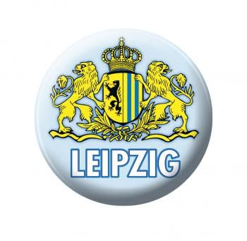 Ansteckbutton mit Print - Leipzig 2 Löwen - 18042 - Gr. ca. 57mm