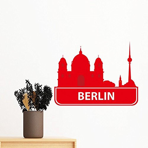 DIYthinker Berlin Deutschland Rot Zeichen-Muster entfernbare Wand-Aufkleber Wand-DIY Tapete Vinyl Room Home Decor Aufkleber 50Cm