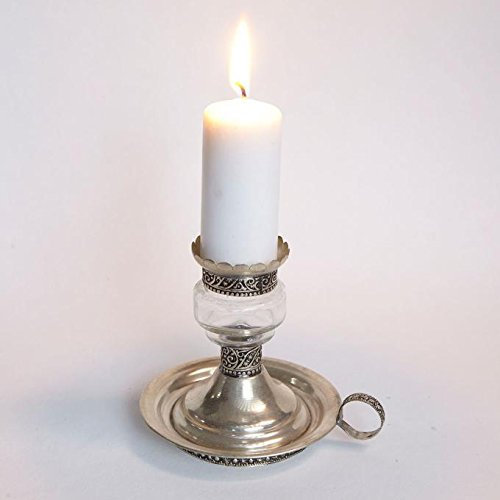 Casa Moro Marokkanischer Kerzenhalter Aladin Transparent Silber aus Metall & Glas | Romantisches Kerzenlicht | Dekoration aus Marrakesch | L1715