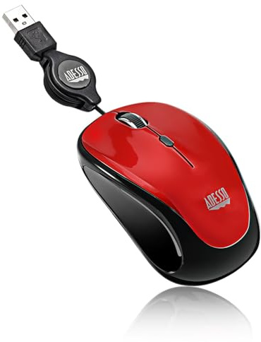 Adesso Ergonomic iMouse S8 - Retractable Optical USB Mouse