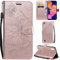 Ooboom Samsung Galaxy A10/M10 Coque Modèle 3D Papillon Prime PU Cuir Flip Housse Étui Cover Case Wallet Support Béquille Carte de Crédit Fentes Pochette Dragonne pour Galaxy A10/M10 - Or Rose