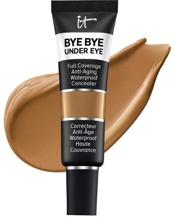 IT Cosmetics, Bye Bye Under Eye Concealer, hohe Deckkraft, wasserfest, angereichert mit Peptiden, Kollagen & Hyaluronsäure, 12 ml, Farbton Rich 35.5