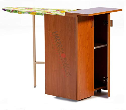 Mobile Asse da stiro Multiuso Jolly in legno con ante (Ciliegio)