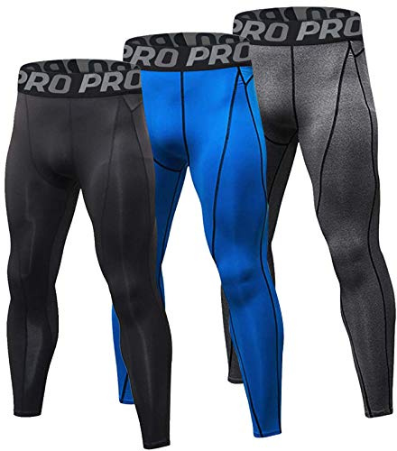 Minghe 3 Pack Mens Compression Tights Cool Dry Base Layer Sports