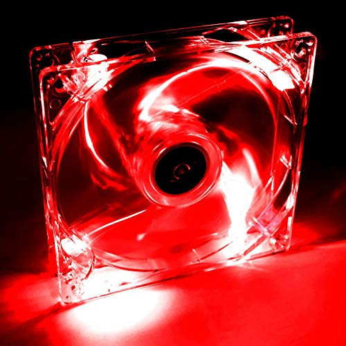 Akyga AW-12A-BR - Ventilador para PC Molex (4 ledes, 120 mm), Color Rojo y Negro
