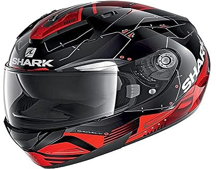 SHARK Herren NC Motorrad Helm, Schwarz/Rot, M
