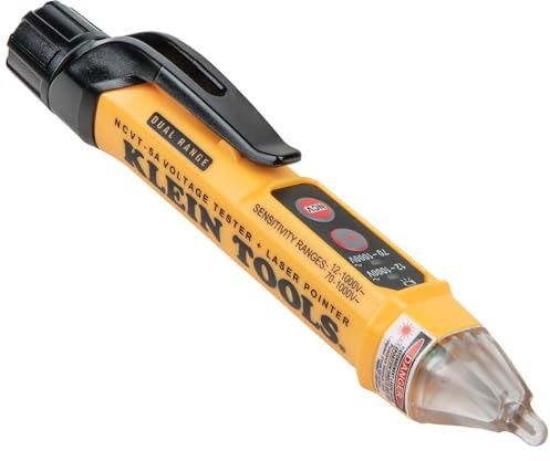 Klein Tools NCVT-5A Voltage Tester, Non-Contact Dual Range Voltage Tester Pen with Integrated Laser Pointer and Visual and Audible Alerts