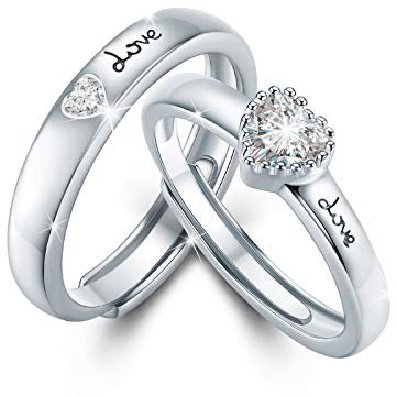 Ring Paar 925 Sterling Silber Zirkonia Verlobungsringe Paar Eheringe für Damen Trauringe Verlobungsringe Partnerringe für Frauen Ehefrau Mama