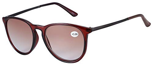 ASVP Shop Reading Sunglasses Glasses +1.0 +1.5 +2.0 +2.5 +3.0 +3.5 +4.0 Men's Women's Sun Readers Retro Vintage Style (Brown, 1.5)