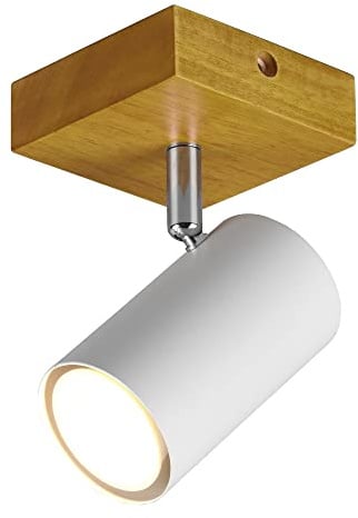 Trio Leuchten Spotleuchte Marley 812400131, Metall Weiß matt, Holz, exklusiv 1x GU10, Flex Connect