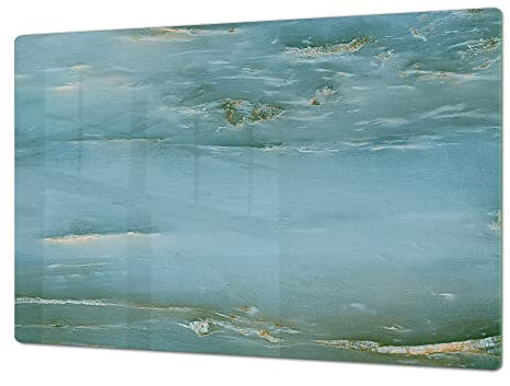 Unique Tempered Glass Kitchen Board – Impact & Scratch Resistant Cooktop Cover – Single: 80 x 52 cm; Double: 40 x 52 cm; DD32 Marbles 2 Series